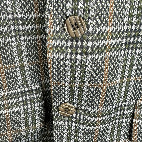 Vintage 70s Blazer Mens 40R 100% Wool Plaid Sport Coat Jacket Hipster Retro - Picture 5 of 9